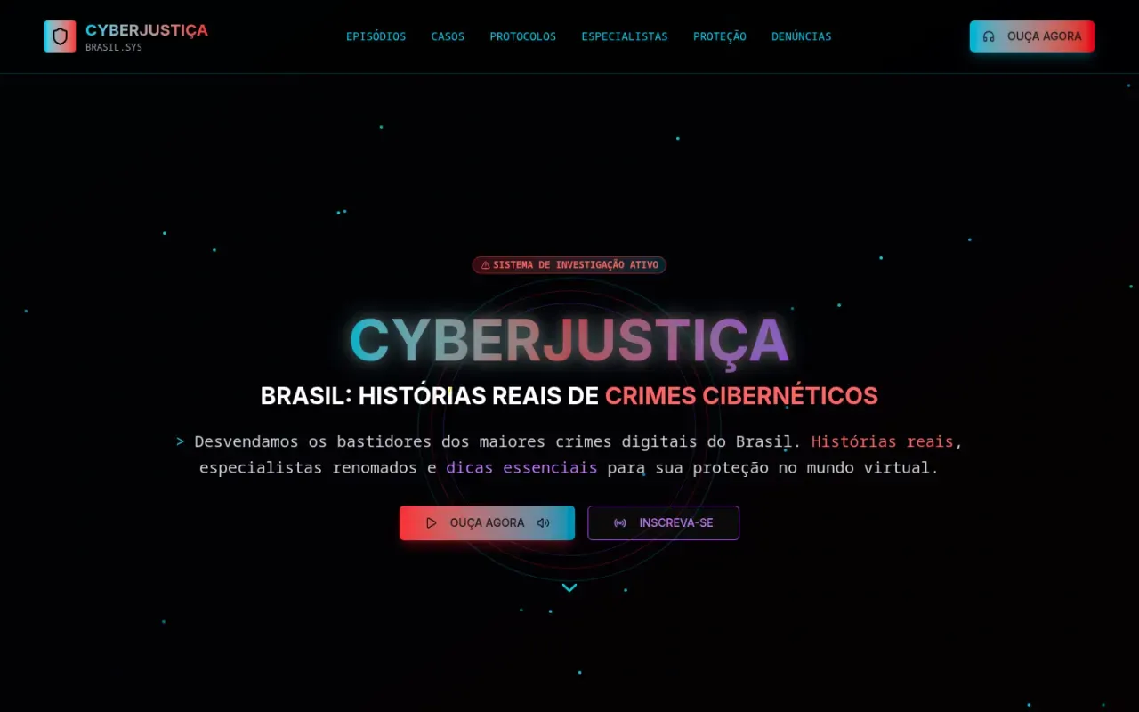 Página inicial de CyberJustiça Brasil