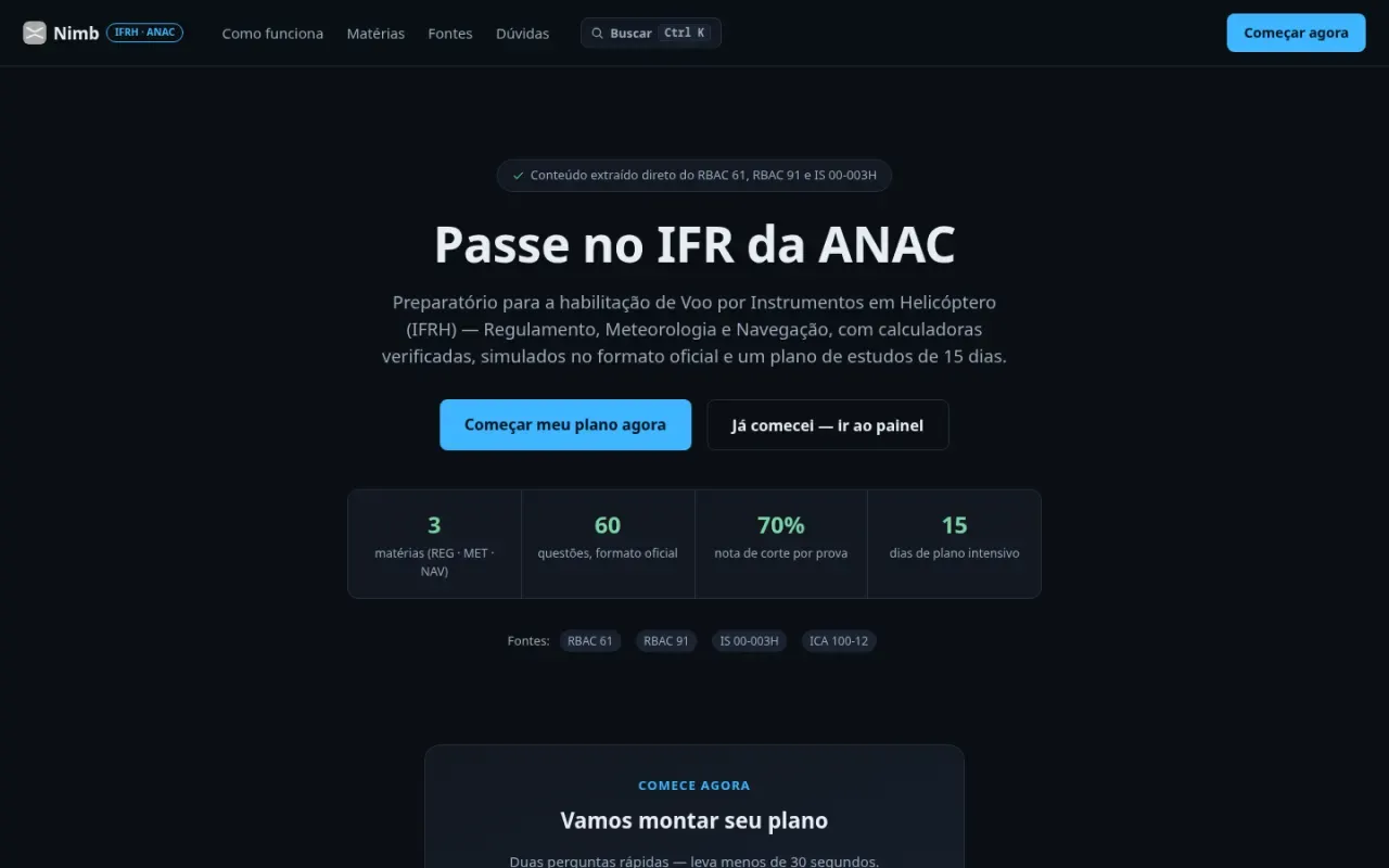 Página inicial de Nimb