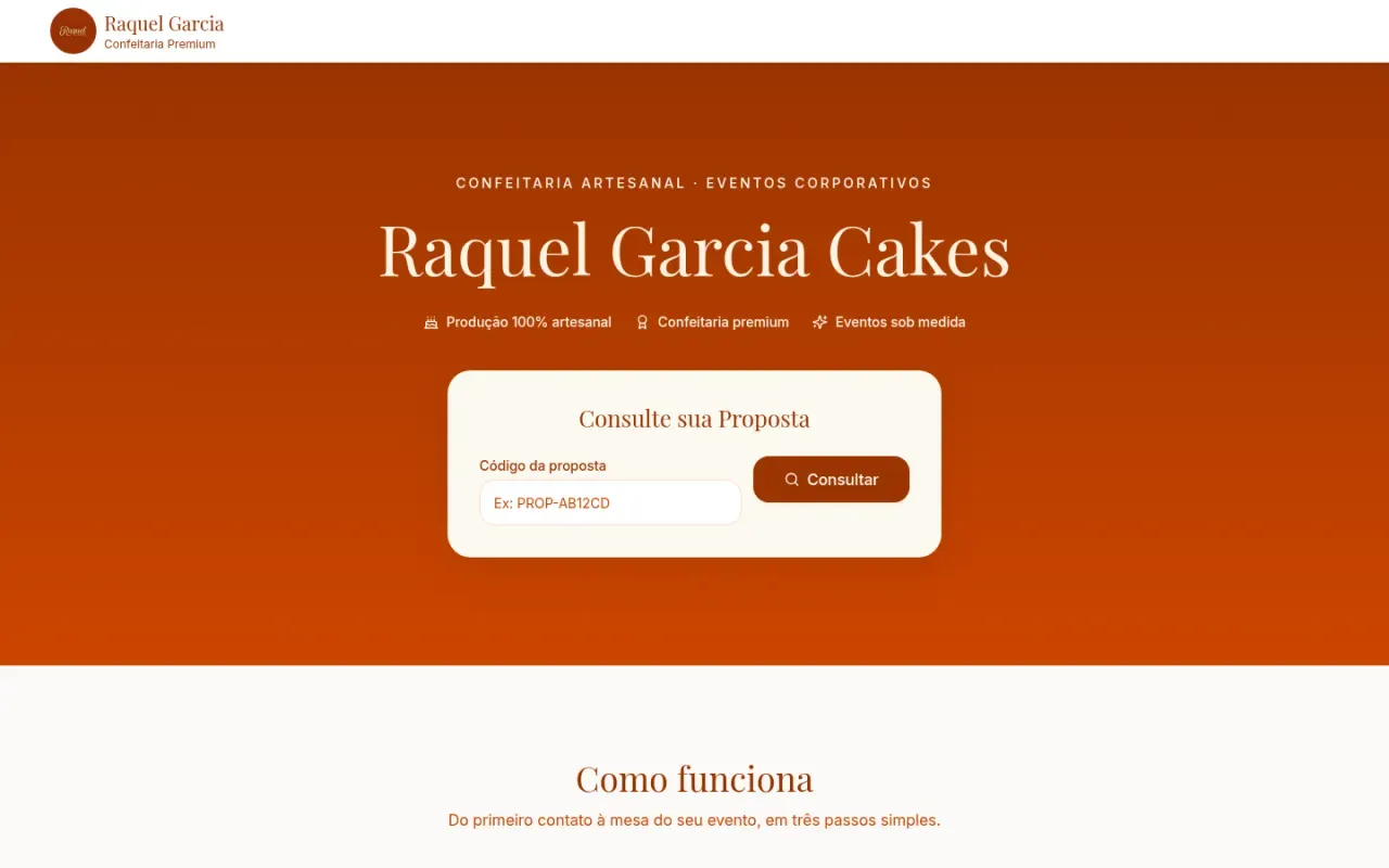 Página inicial de Raquel Garcia Cakes